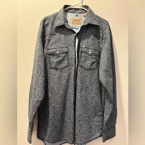 Rafter brand cowboy shirt size XL blue with black.